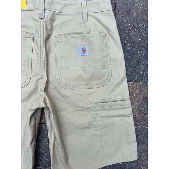 NWT ladies Carhartt rugged flex loose fit canvas work shorts size 8 - Picture 4 of 4
